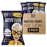 The Matzo Project Crispy Matzo Chips, Sea Salt Flavor, Vegan, Nut Free, Back-to-School Snack Packs, 3-Pack, 6 oz. Each, Kosher but NOT Kosher