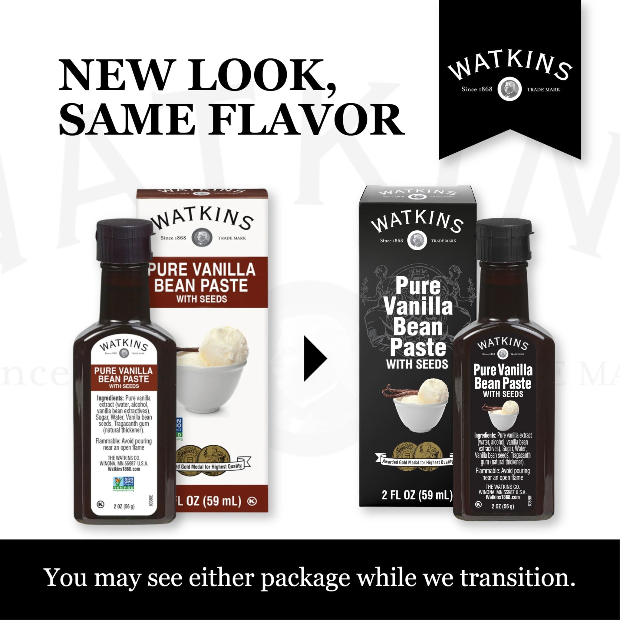 Watkins All Natural Original Gourmet Pure Vanilla Bean Paste, 2 oz.