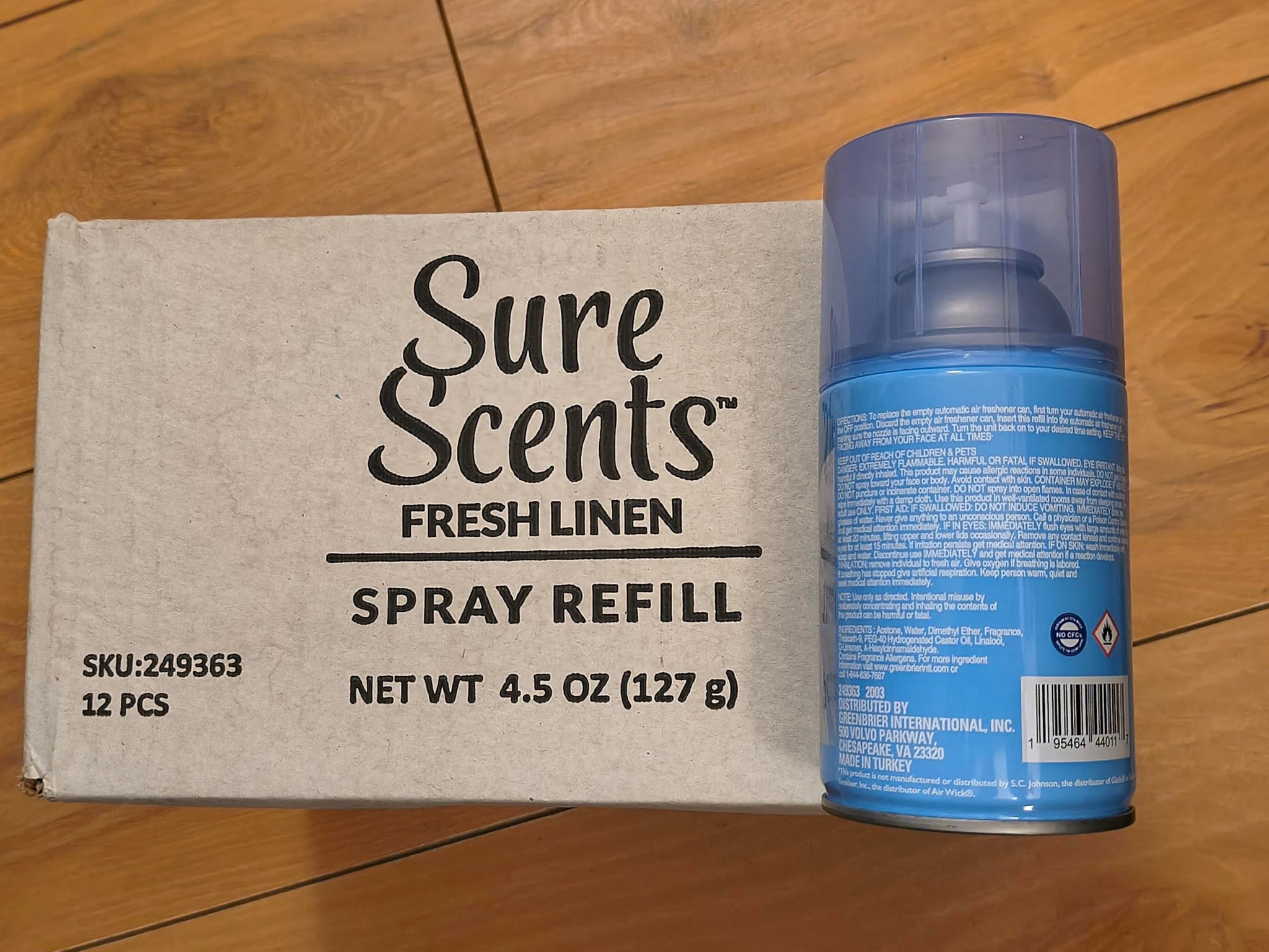 Sure Scents™ Fresh Linen Automatic Spray Refills, 4.5 oz. 12 Pack