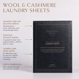 Hayden Hill Laundry Sheets For Cashmere and Wool - Fragrance Free Detergent - 30 Washes (15 Sheets) - Non-Bio Plant Based - Kind To Your Skin