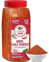 Chile de Arbol - Dried Red Chili Pepper Powder - 1LB (16oz) - Ground Peppers For Authentic Mexican Cuisine by Amazing Chiles & Spices