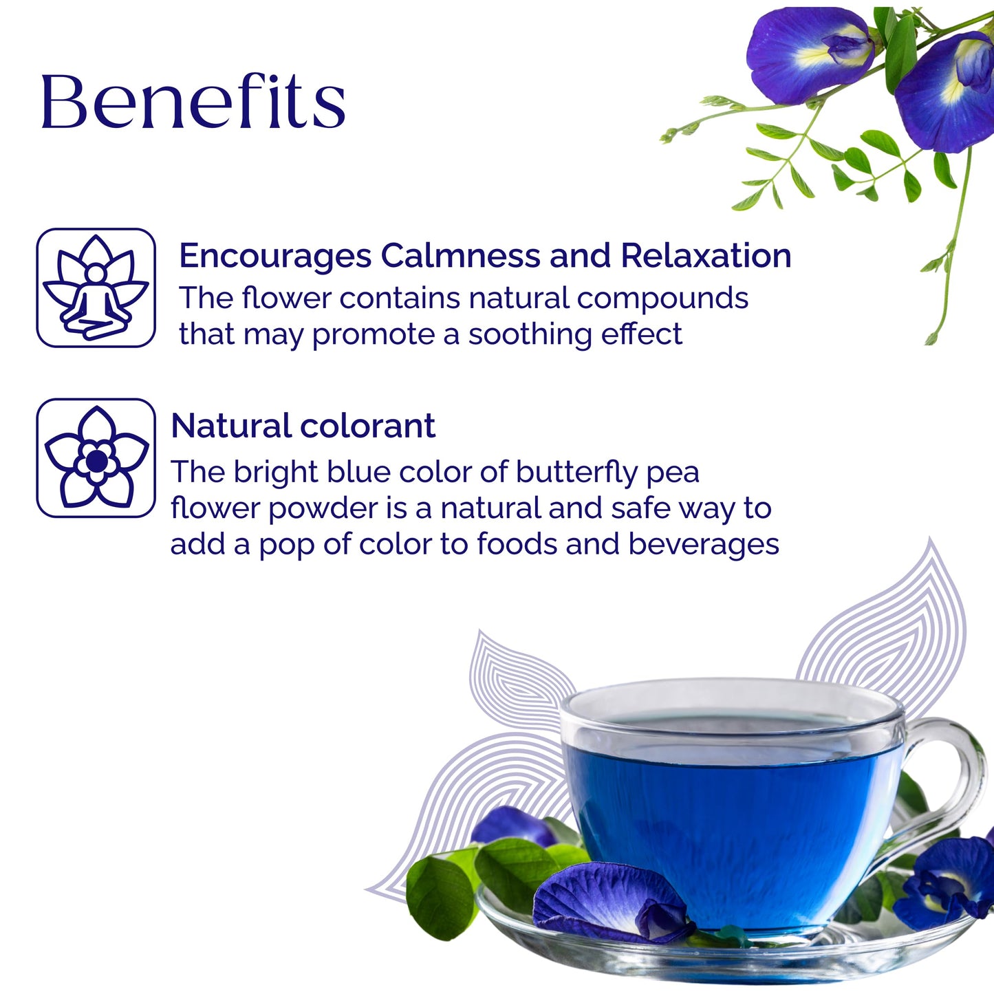 Organic Pharmacist Butterfly Pea Flower Tea Bags, Dried Purple Butterfly Flowers, Blue Butterfly Tea Bags, Vibrant Whole Flower Blue Herbal Tea