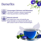 Organic Pharmacist Butterfly Pea Flower Tea Bags, Dried Purple Butterfly Flowers, Blue Butterfly Tea Bags, Vibrant Whole Flower Blue Herbal Tea
