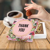 CoolGiftBox Pink gift box with Floral design | Dark chocolate truffles | Client appreciation gifts Thank You Box | Small Business Candy Gifts