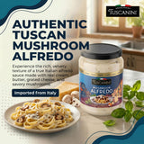 Tuscanini Mushroom Alfredo Sauce, 14.5 oz | Imported from Italy | Made with Real Butter, Cream & Cheese | Creamy Mushroom Pasta Sauce for Fettuccine