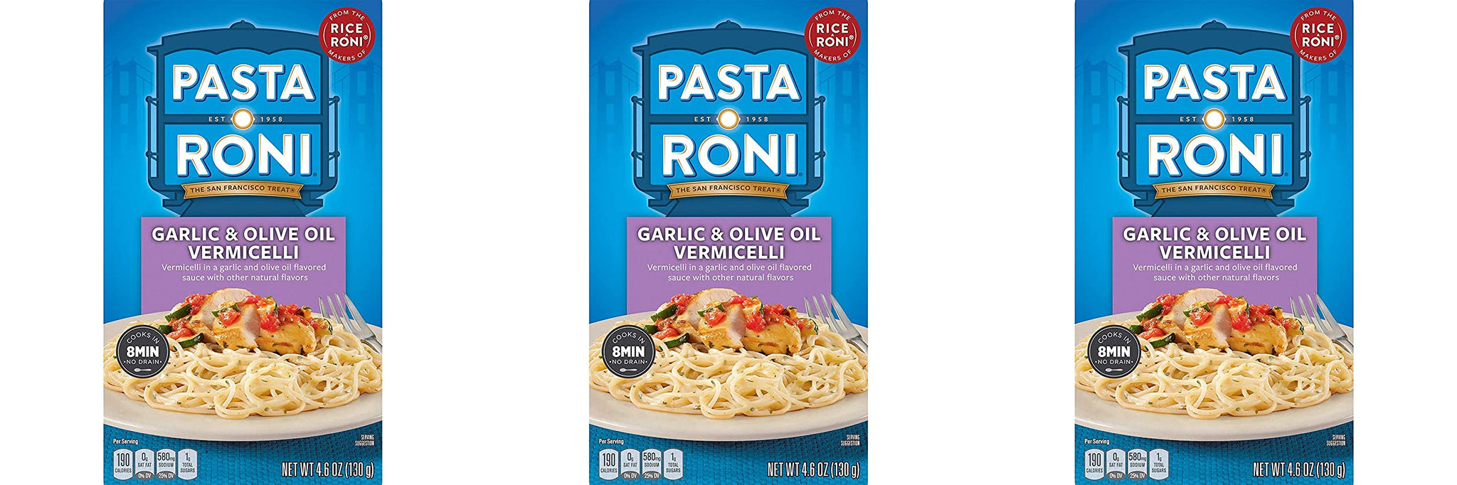 Pasta Roni, Garlic & Olive Oil Vermicelli Mix, 4.6 oz (130 g) (Pack of 3)