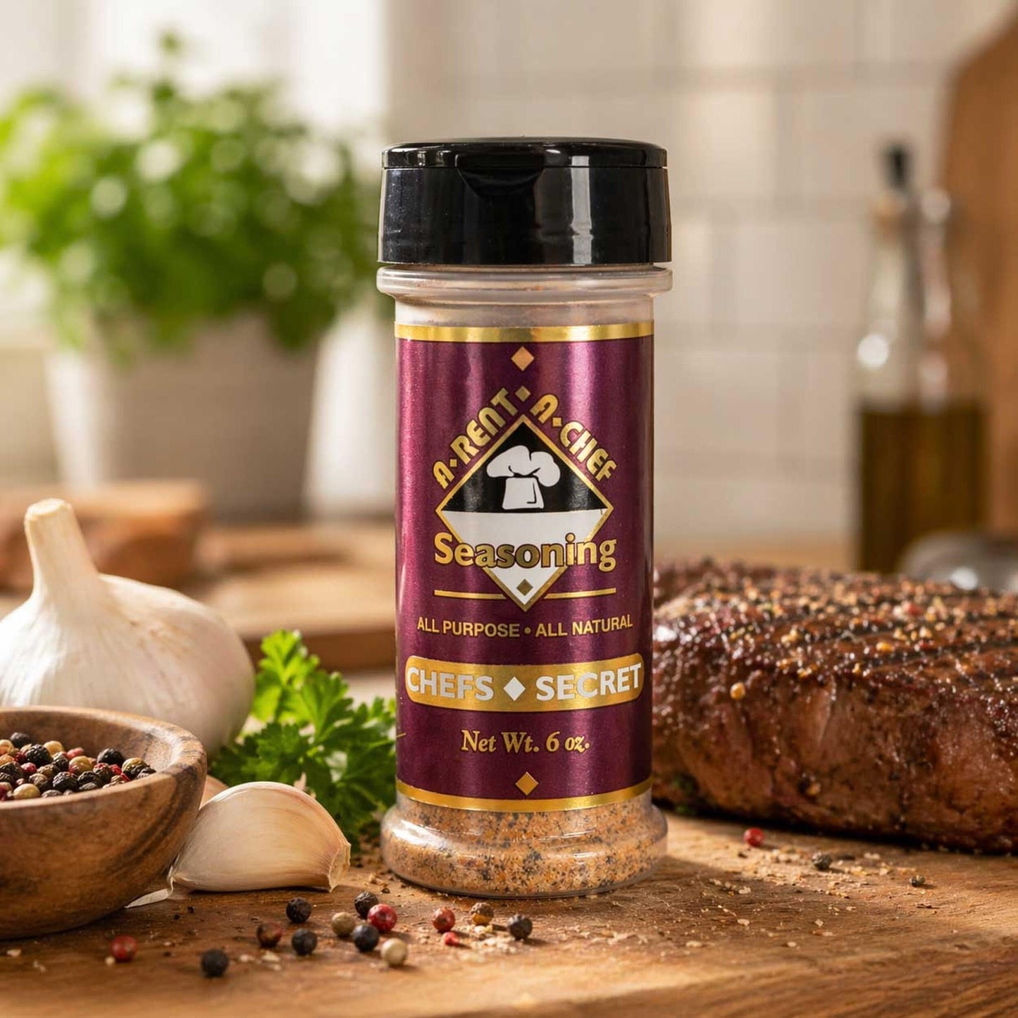 A-Rent-A-Chef All Natural "Chef's Secret" Seasoning 6 oz - Case of 12 - Made in the USA - Proudly Made in Omaha, Nebraska