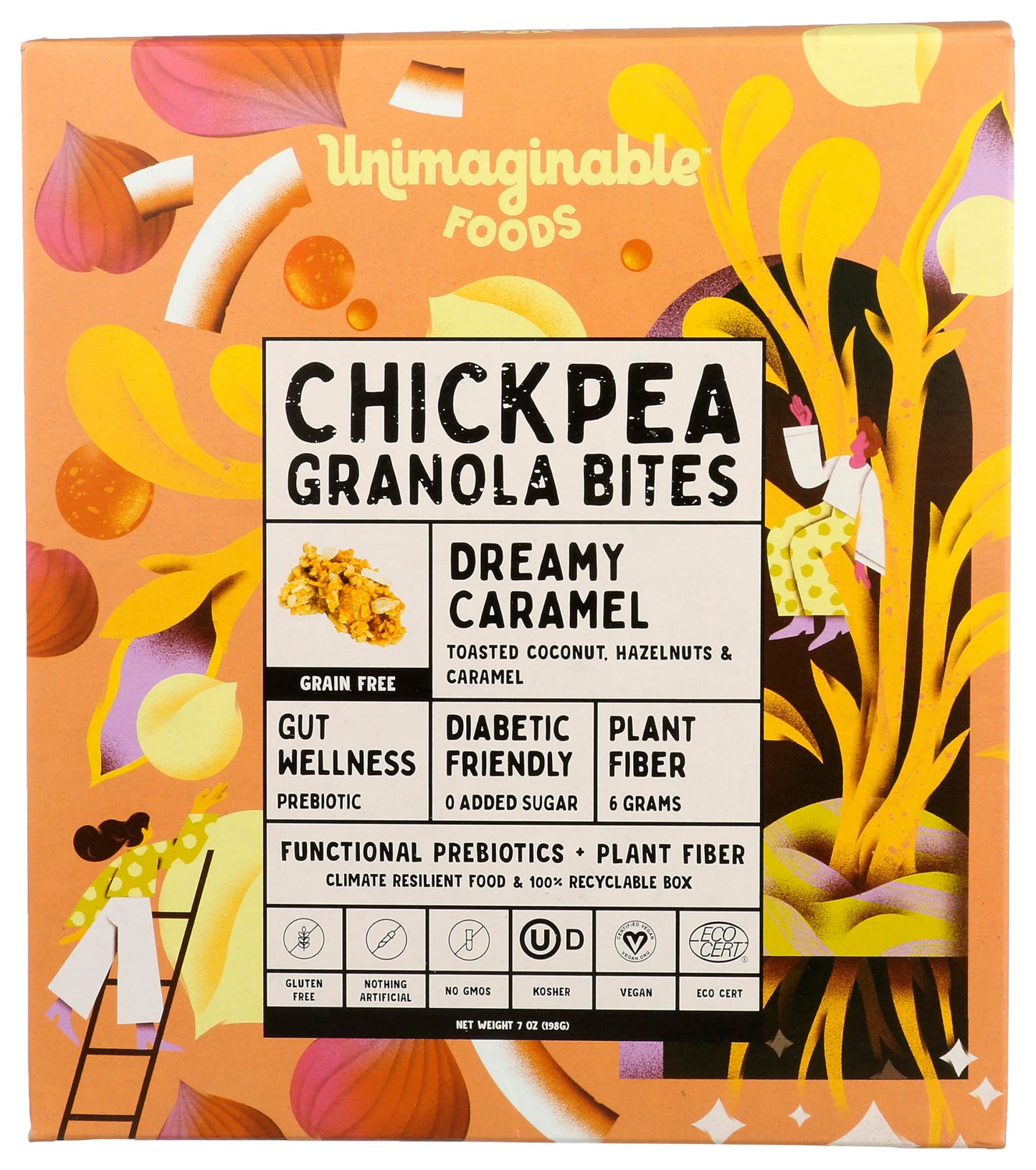Chickpea Granola - Unimaginable Foods Dreamy Caramel 5-Pack, Vegan, Non-GMO, Gluten Free, Dairy Free - 7 oz