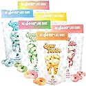 Tropical Sour Rings Candy, 6 Pack Gummy Sour Rings, Watermelon, Pineapple, Pink Lemonade, Blue Raspberry, Peach & Strawberry, Super Sour Rings, Fresh
