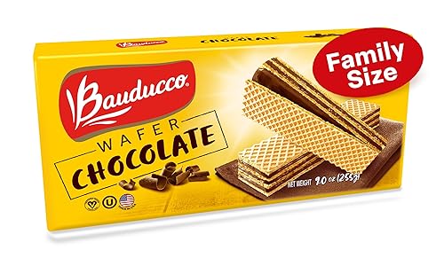 Bauducco Chocolate Wafers - Crispy & Delicate Wafer Cookies With 3 Delicious, Indulgent Decadent Layers of Chocolate Flavored Cream- Vegan and Kosher