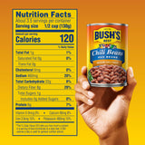 BUSH'S BEST Canned Chili Beans Red Beans in a Medium Chili Sauce, Source Of Plant Based Protein And Fiber, Low Fat, Gluten Free, 16 oz