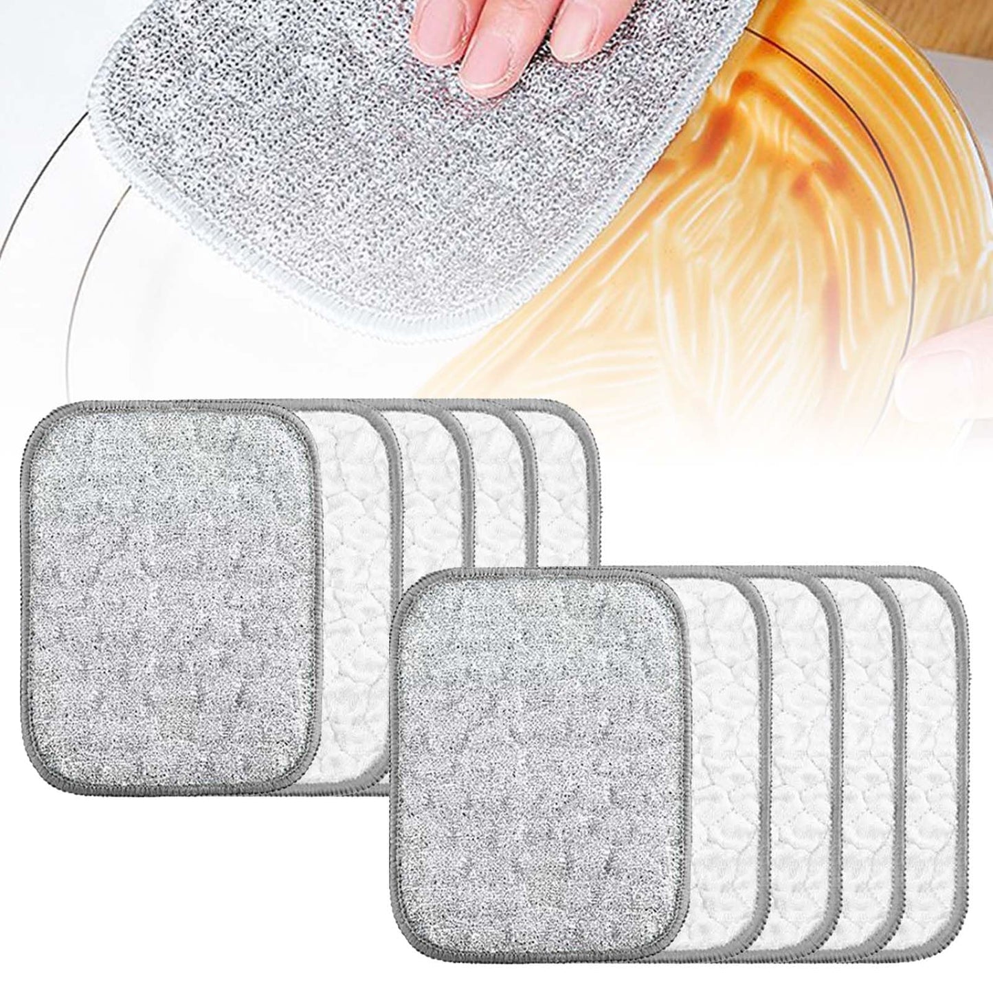 Fuiyuqa Multipurpose Wire Dishwashing Rags for Wet and Dry, Reusable Wire Miracle Cleaning Cloths, Round Wire Washing Cloth, Non Scratch Wire