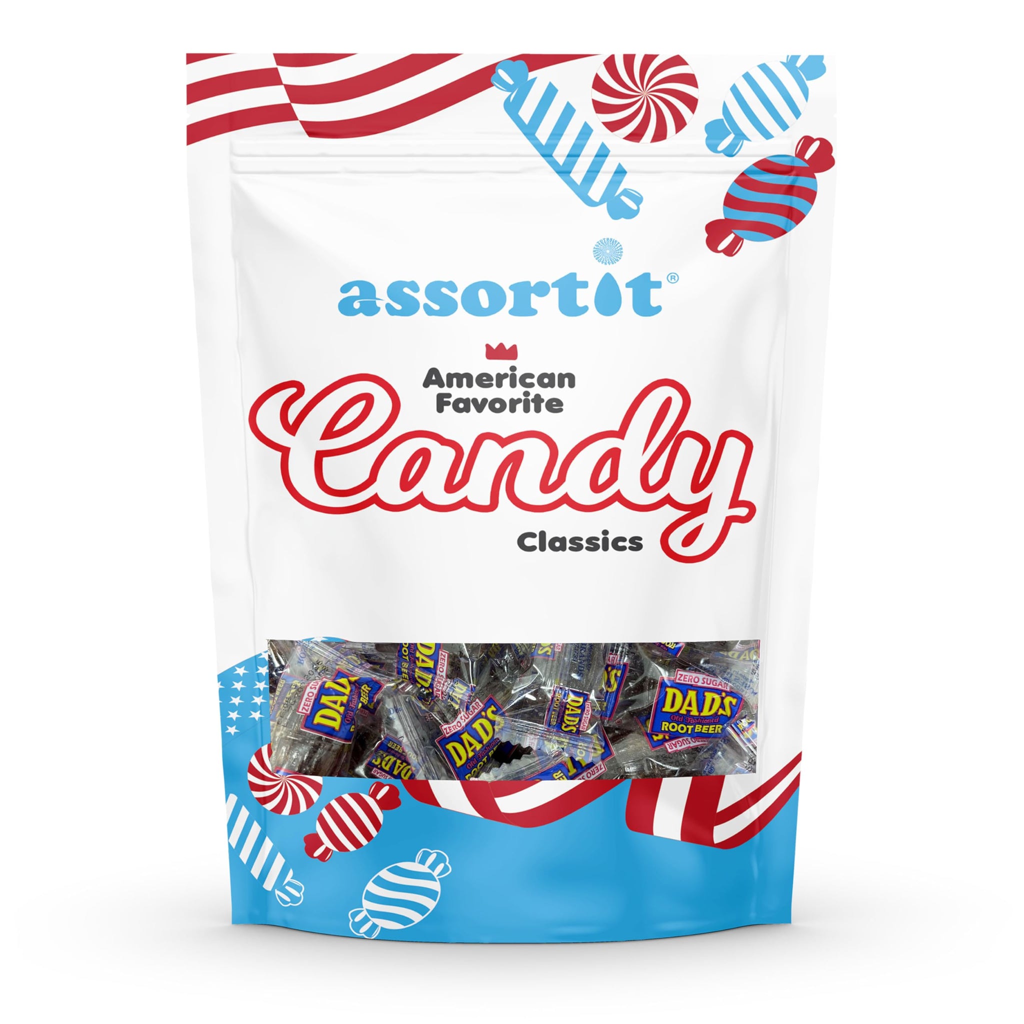 Premium Sugar Free Keto Root Beer Barrels Dad's Old Fashioned Classic Flavor Hard Candy 16-Oz Treats Diabetic Snack Nostalgic Individually Wrapped