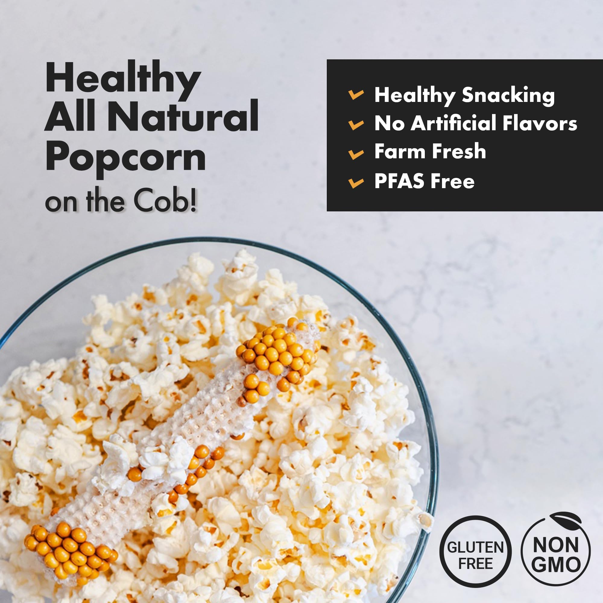 Poppin’ Cobs Microwave Popcorn on the Cob (3) - Healthy, Gluten-Free Fun Snack, Fun Nights, Perfect for Movie popcorn Nights|1 pack Buttery Garlic