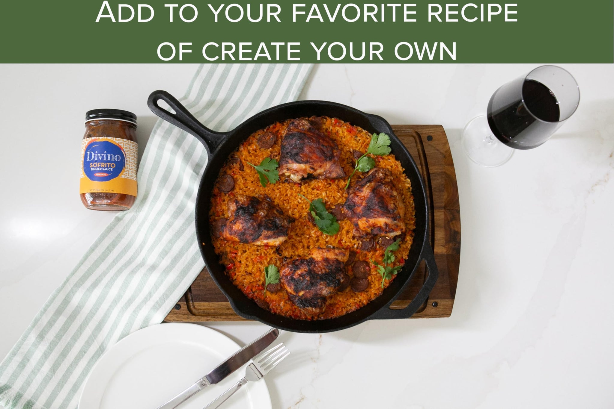 Divino Foods Sofrito Simmer Sauce - Latin Cooking Sauce & Marinade for Chicken, Rice & Meal Prep - Easy Dinner in Minutes, All Purpose Healthy Cooking