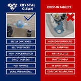 CRYSTAL CLEAN | Automatic Toilet Bowl Cleaner | Time Saving Single Pod System | No Tablets Or Stamps | Quick & Easy Toilet Tank Install | Septic