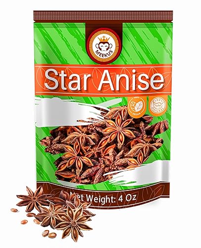 Meekus Premium Star Anise Whole - Aromatic Spice for Flavorful Seasoning & Tea- Pure Star Anise Seeds, Ideal for Culinary Use - 4 oz (1 Pack?