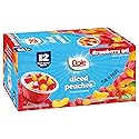 Dole Fruit Bowls Peaches in Strawberry Flavored Gel Snacks, 4.3oz 12 Total Cups, Gluten & Dairy Free, Bulk Lunch Snacks for Kids & Adults