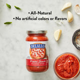 DeLallo Classic Pizzeria-Style Pizza Sauce, 14 Ounce Jar, Made with California Roma Tomatoes, No Artificial Flavors, All Natural, Gluten Free, Low