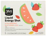 365 by Whole Foods Market, Energy Shot, Strawberry Watermelon, 2 Fl Oz, 6 Pack