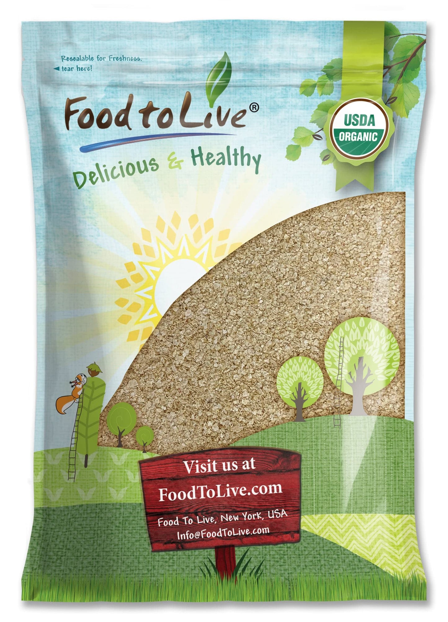 Food to Live Organic Amaranth Flakes, 8 Pounds - Non-GMO Pressed Amaranth Seeds, Vegan, Kosher, Bulk, High in Dietary Fiber, Protein, and Selenium