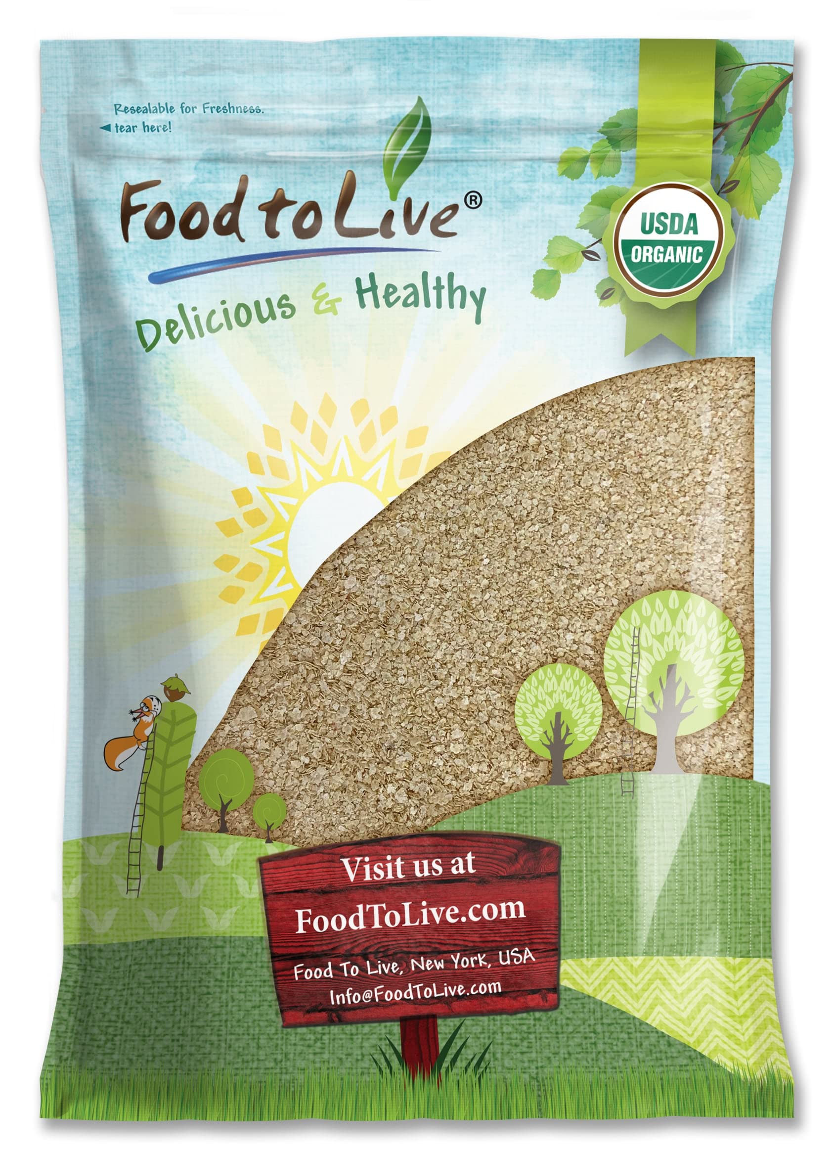 Food to Live Organic Amaranth Flakes, 8 Pounds - Non-GMO Pressed Amaranth Seeds, Vegan, Kosher, Bulk, High in Dietary Fiber, Protein, and Selenium