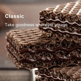 Loacker Classic Double Choc Wafers - Premium Crispy Cocoa Wafer Cookies with Chocolate Cream Filling - Multipack of 12 Snack Packs - NON-GMO