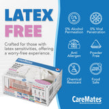 CareMates Vytrile Medical Exam Gloves, Latex Free Rubber, Powder Free, Extra Strong, 4 Mil Thick, Certified for Home Infusion, First Aid, Food Safe