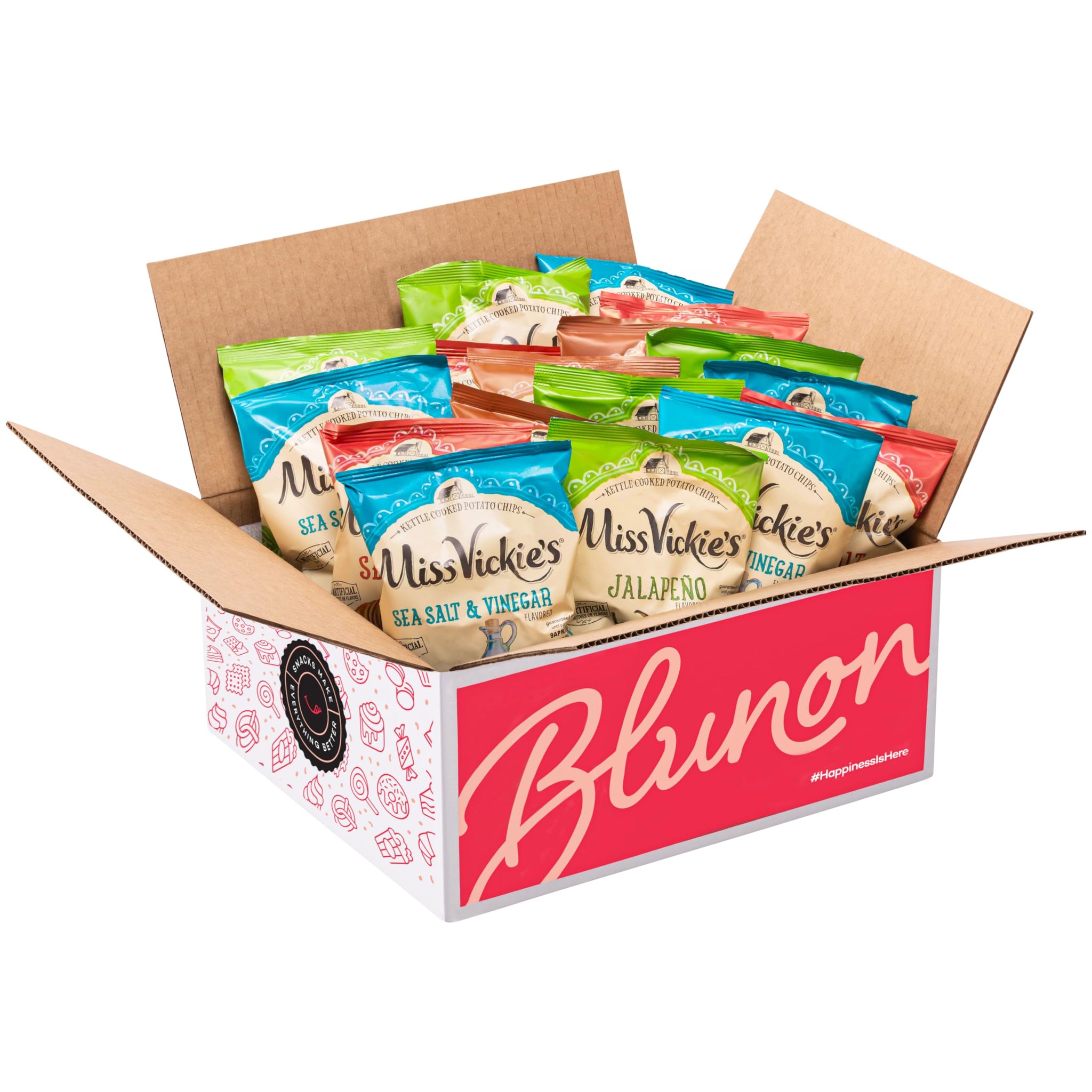 Miss Vickie Potato Chips Variety Pack - Kettle Cooked Bulk Assortment - Care Package Gift Box (30 Count)