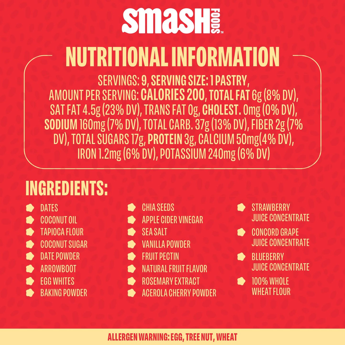 Smash Foods Toasties Variety 3 Pack - Healthy Whole Wheat Toaster Pastries Strawberry, Blueberry, Grape - No Refined Sugar, Real Fruit Filling - 9