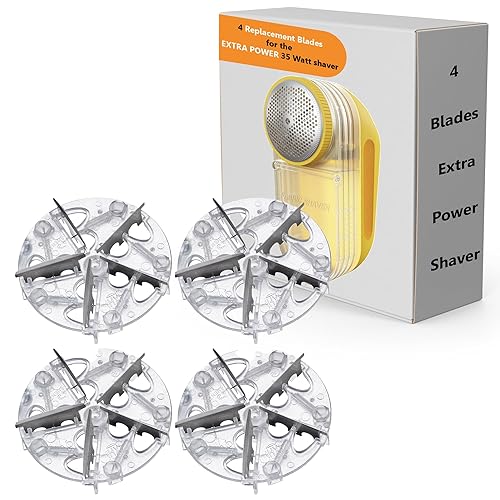 Pionix Extra Power Lint Remover Fabric Shaver Replacement Blades (4 Pack), Used to Replace The Blades of Pionix Fabric Shaver-Best Fuzz Pill Bobble