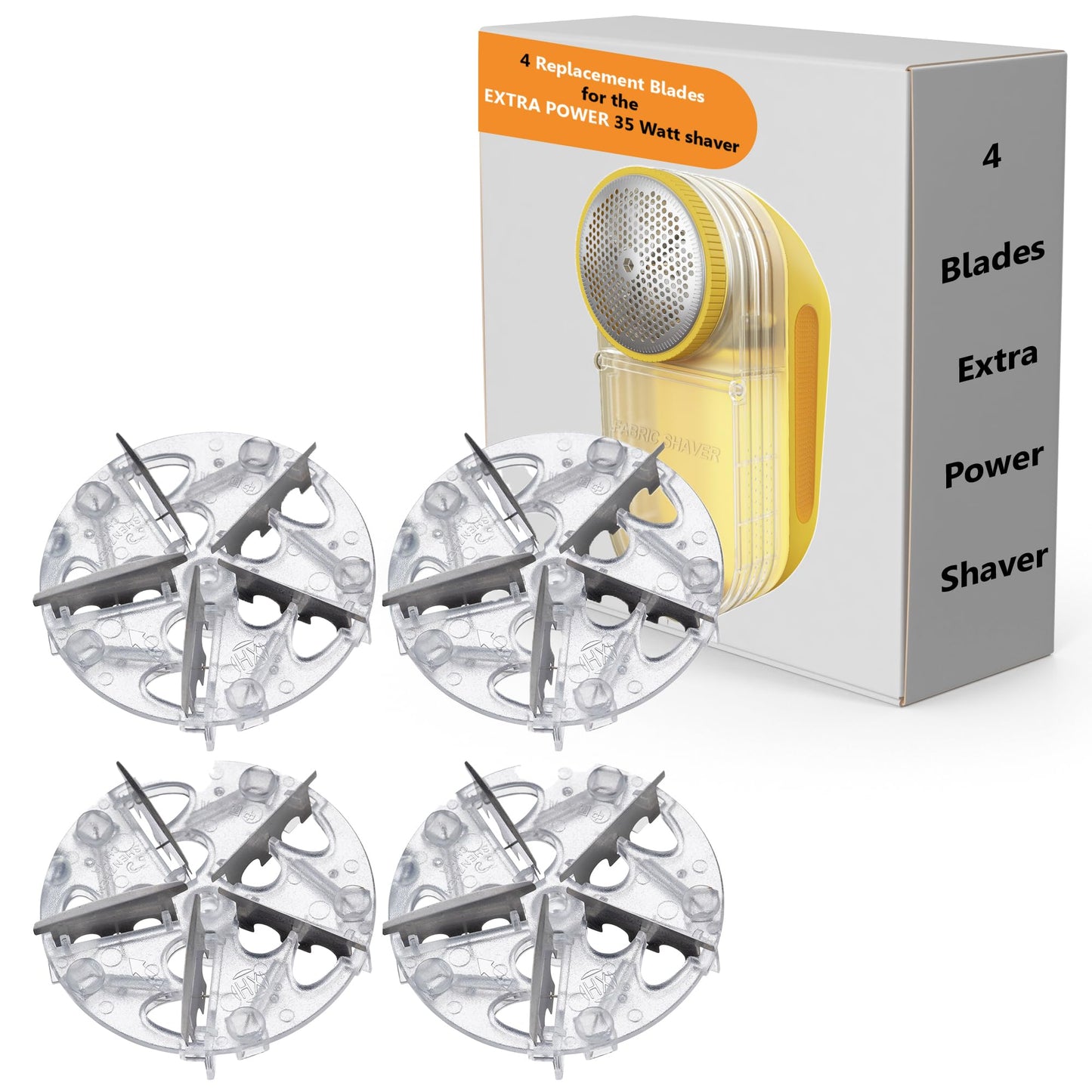 Pionix Extra Power Lint Remover Fabric Shaver Replacement Blades (4 Pack), Used to Replace The Blades of Pionix Fabric Shaver-Best Fuzz Pill Bobble