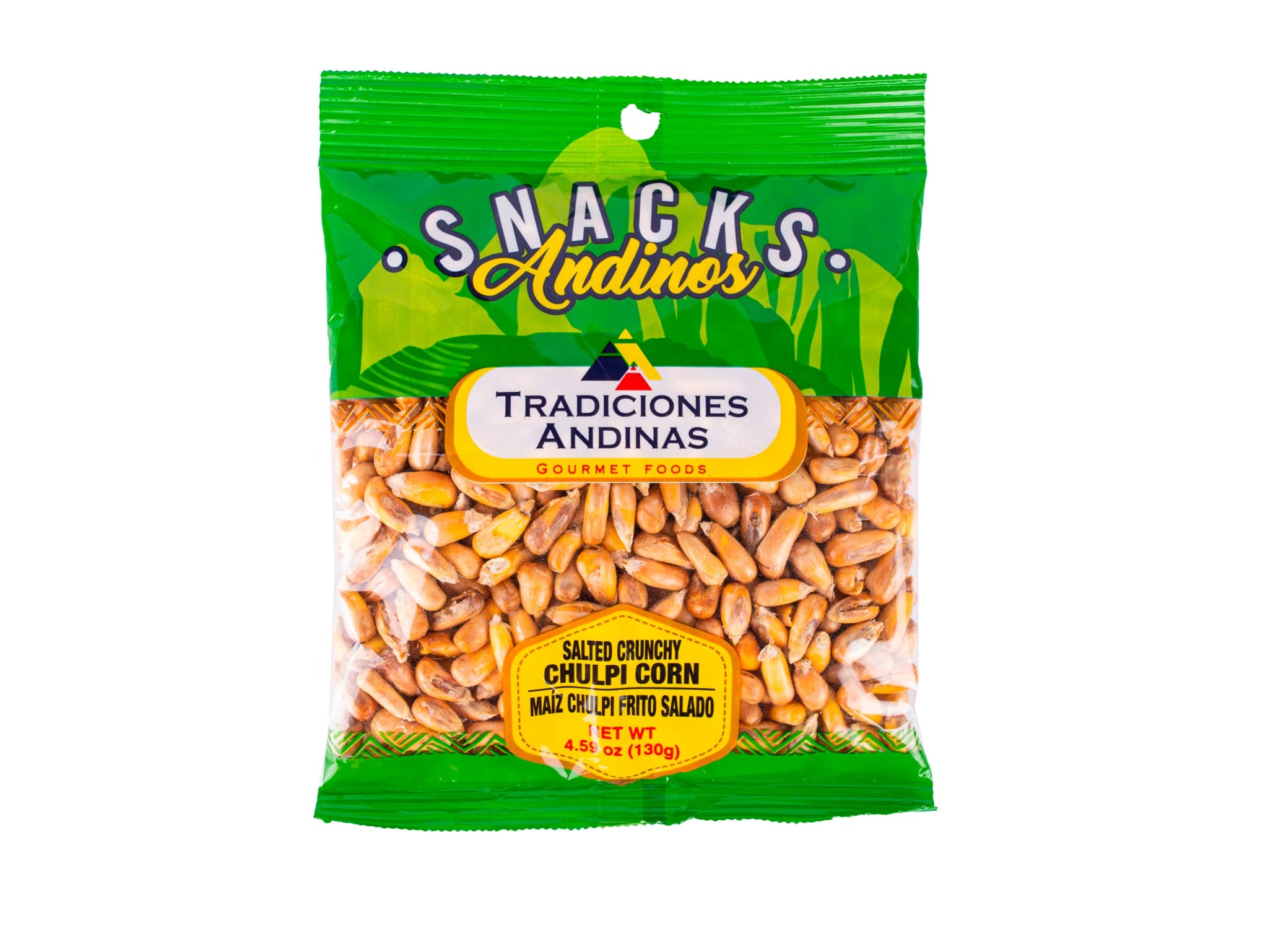 Tradiciones Andinas Salted Crunchy Chulpe Corn 4.59 oz - Snack Chulpi Frito y Salado, Salty Fried, Peruvian Products Ready To Eat, Individual Bags
