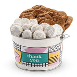 David’s Cookies Assorted Cookies Bucket with Thin Crispy Cookies and Butter Pecan Meltaways Treats - Freshly Baked and Gourmet Cookies Gift Basket