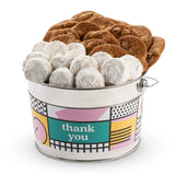 David’s Cookies Assorted Cookies Bucket with Thin Crispy Cookies and Butter Pecan Meltaways Treats - Freshly Baked and Gourmet Cookies Gift Basket