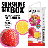 Shine Water Strawberry Lemonade Kids Drink Box- Pack of 8 (6.75 Fl Oz Each) - Naturally Flavored Water with Vitamin D, Zero Sugar, Low Calorie