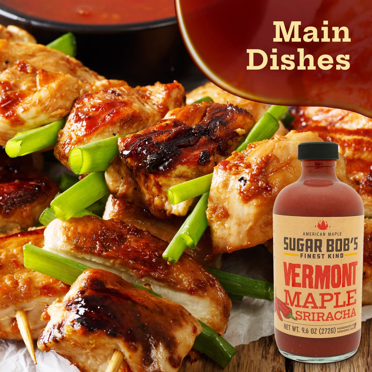 Sugar Bob’s Finest Kind - Vermont Maple Sriracha, Original Sweet and Spicy Hot Sauce, Net Wt. 9.6 oz. (Pack of 3)