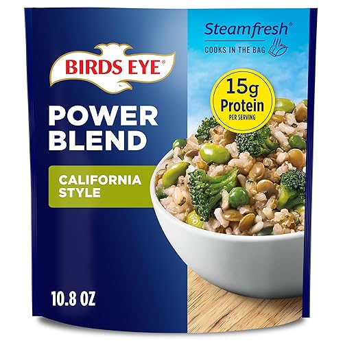 Birds Eye California Style Power Blend, Convenient Frozen Sides with Brown Rice and Frozen Vegetables, 10.8 OZ Bag