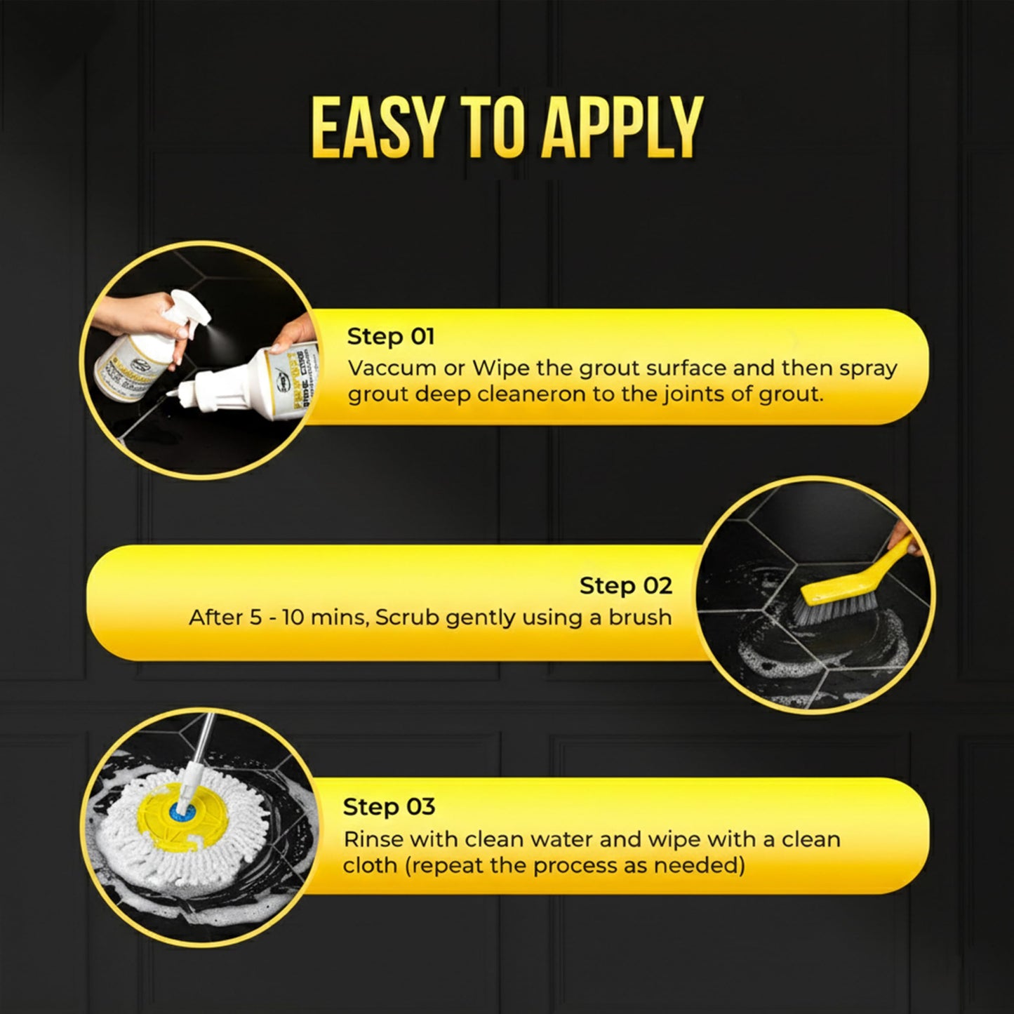 Perfect Stone Care PSC Grout Cleaner and Restorer for Tile Refill, Granite, Marble, and Porcelain, Deep Tile Cleaner, Safe Ingredients, Effective
