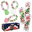 30 Pack Christmas Candy Bracelets - Individually Wrapped Holiday Themed Designs & Delicious Flavor -Bulk Christmas Candy Use For Stocking Stuffers