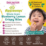 Appleways Whole Grain Blueberry Lemon Crispy Bites, 1 oz, 20 Count - Individually Wrapped Snacks, No Preservatives, Lunchbox Friendly, Nut-Free