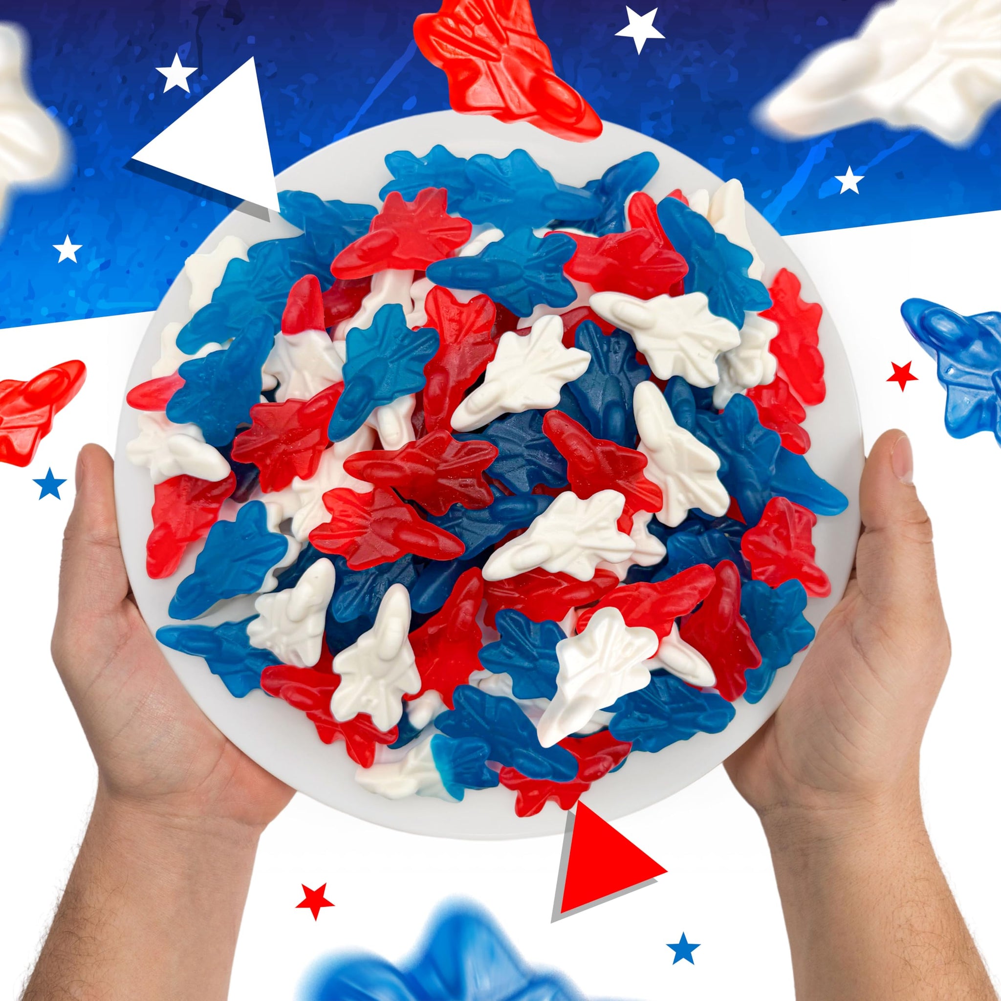 Red White and Blue Candy | 1 Pound Bag | Patriotic Candy | Gummy Planes | 4th of July Gummies | Memorial Day & Themed Party Favors | Assorted Berry