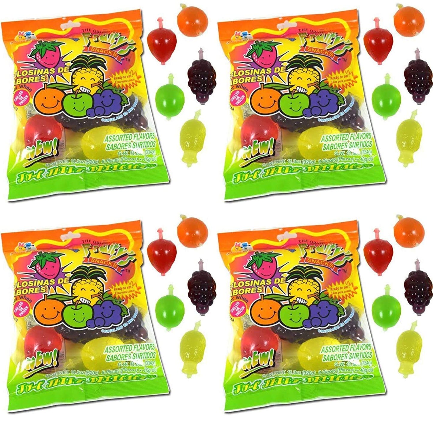 Din Don Fruity's JU-C Jelly Fruit Snacks Pack of 4