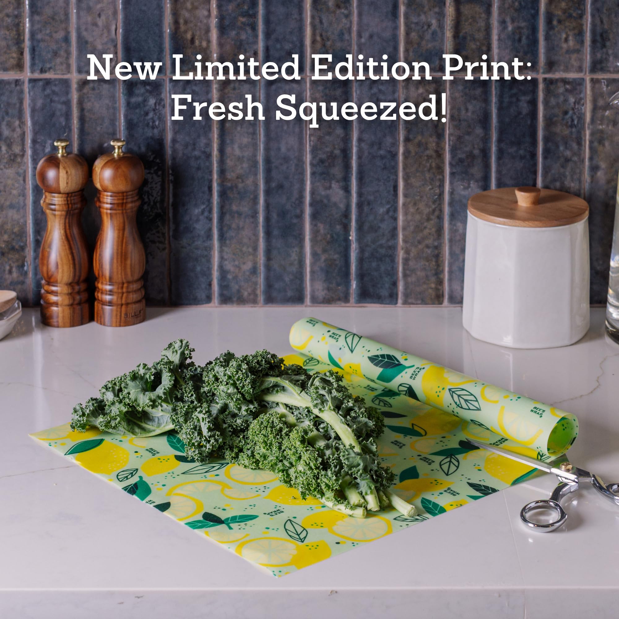 Bee's Wrap - Limited Edition - Beeswax Wraps for Food - Cut to Size 14x52" Beeswax Wrap Roll - Plastic Free Made in USA Reusable Natural Food Wrap