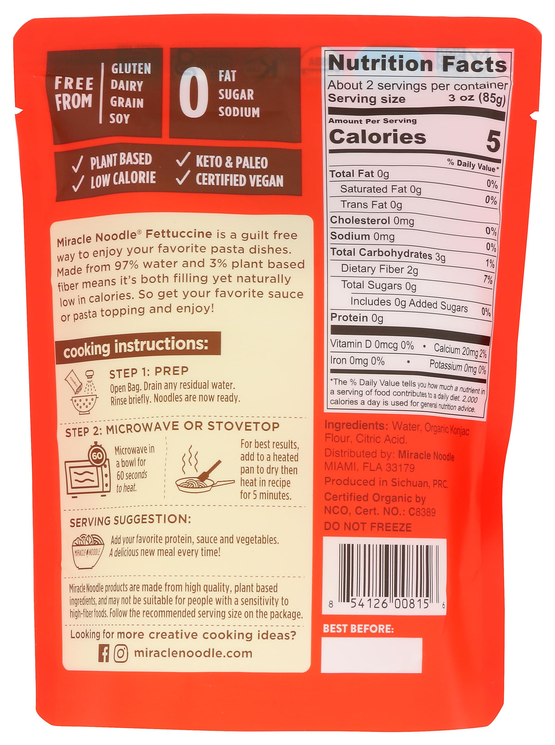 Miracle Noodle, Noodle Ready Fettuccine, 7 Ounce