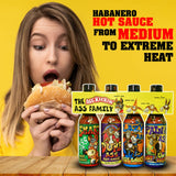 KICKIN' Family Hot Sauce Gourmet Gift Set - 5oz. 4 Pack - Try if you dare! - Perfect Ultimate Gourmet Gift for the Hot Sauce Fan