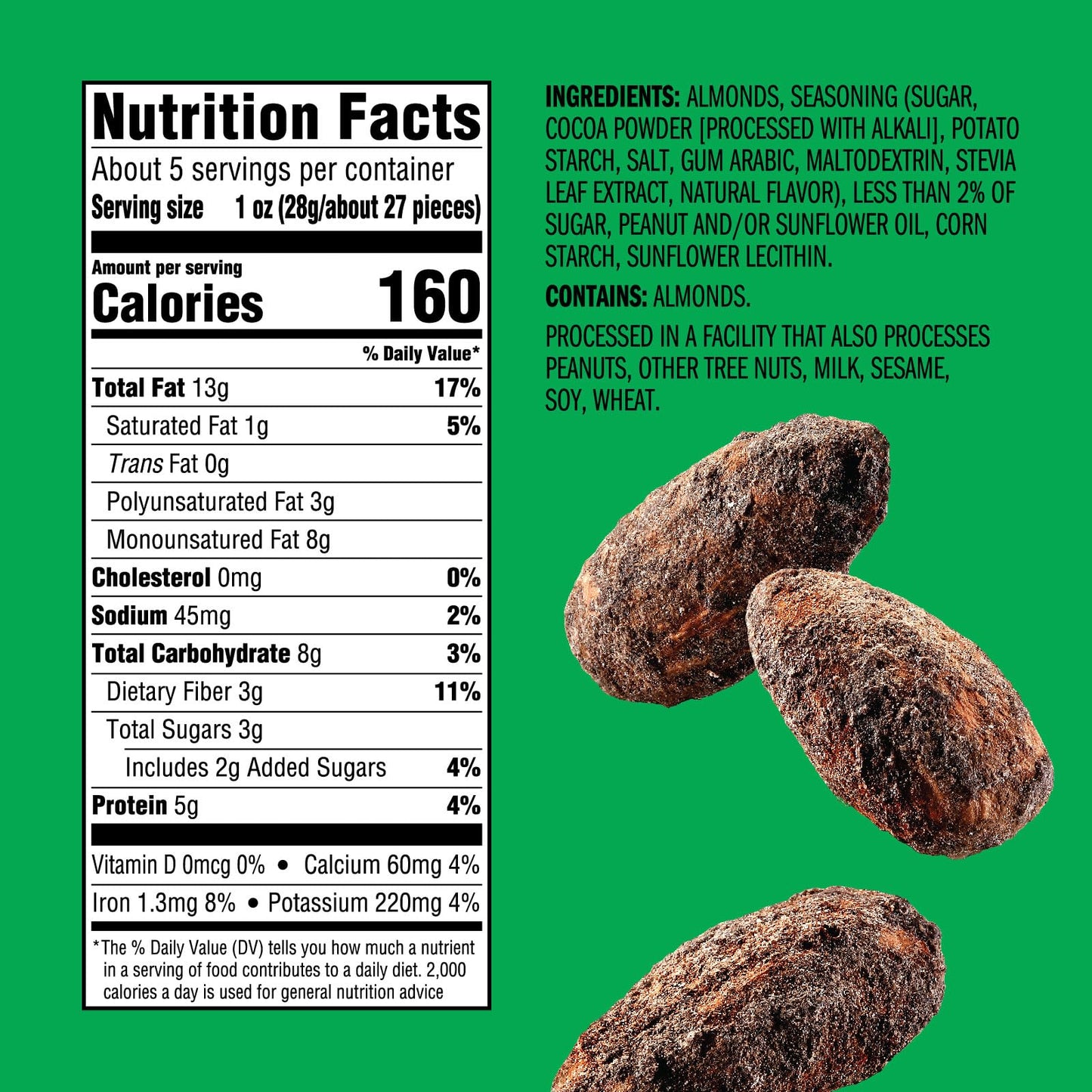 Emerald Nuts, Cocoa Roast Almonds Variation (5 Ounce (Pack of 4))