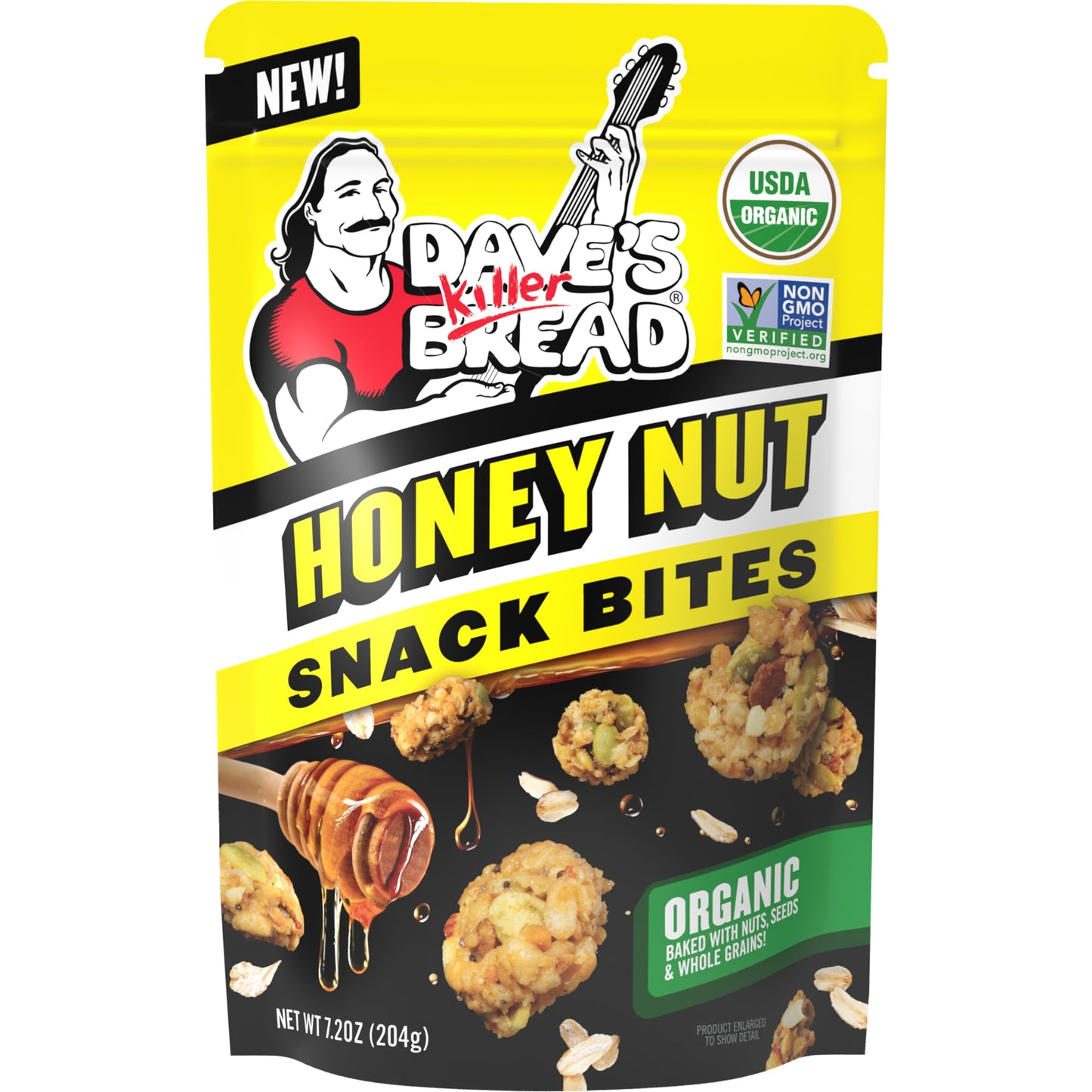Dave's Killer Bread Honey Nut Organic Snack Bites, Honey Organic Snacks, 7.2 oz