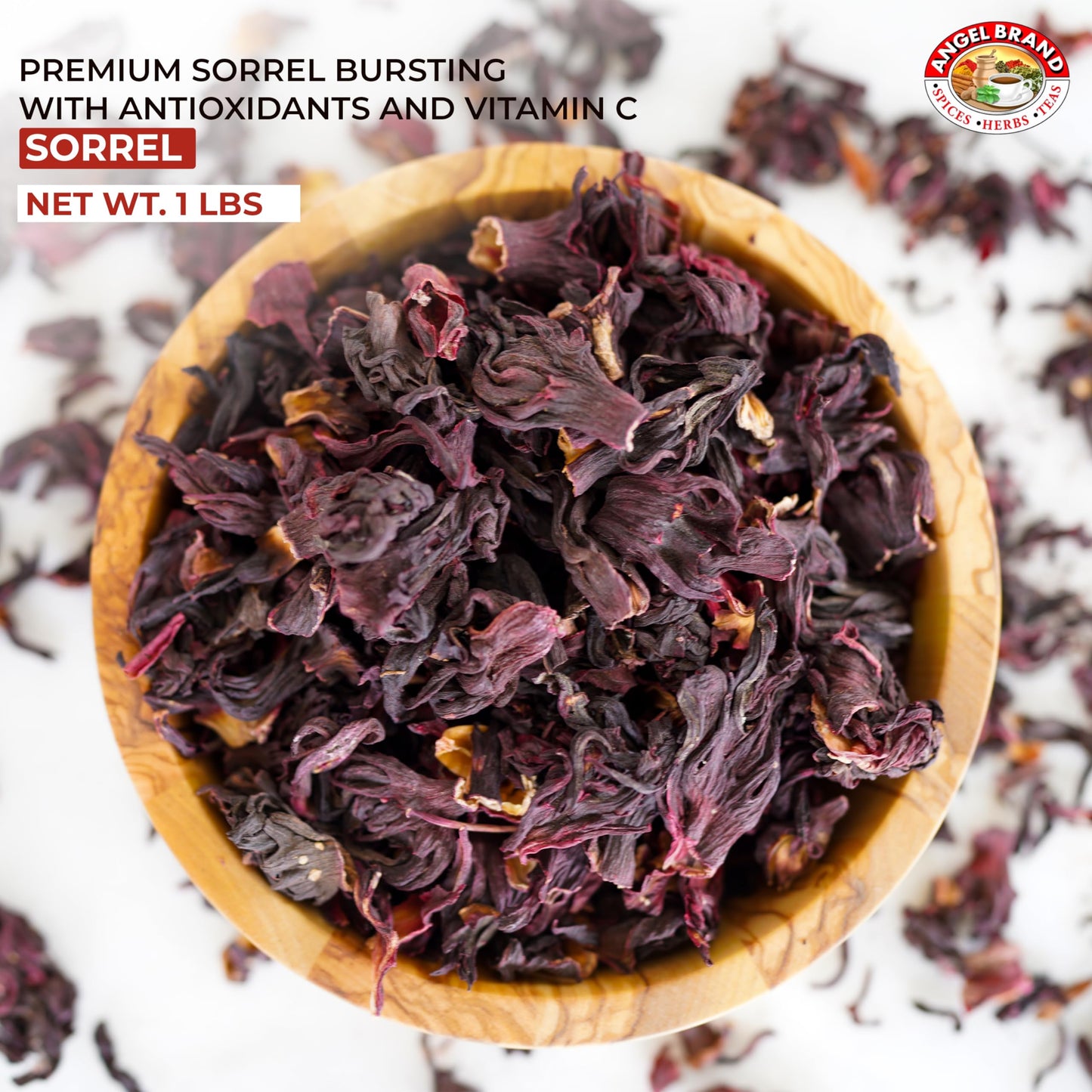 Angel Brand Sorrel leaves 1 Lbs Pouch - Discover Rich Flavor and Aroma of Healthful Delights with Hibiscus Flowers leaf, Crafting Flavorful