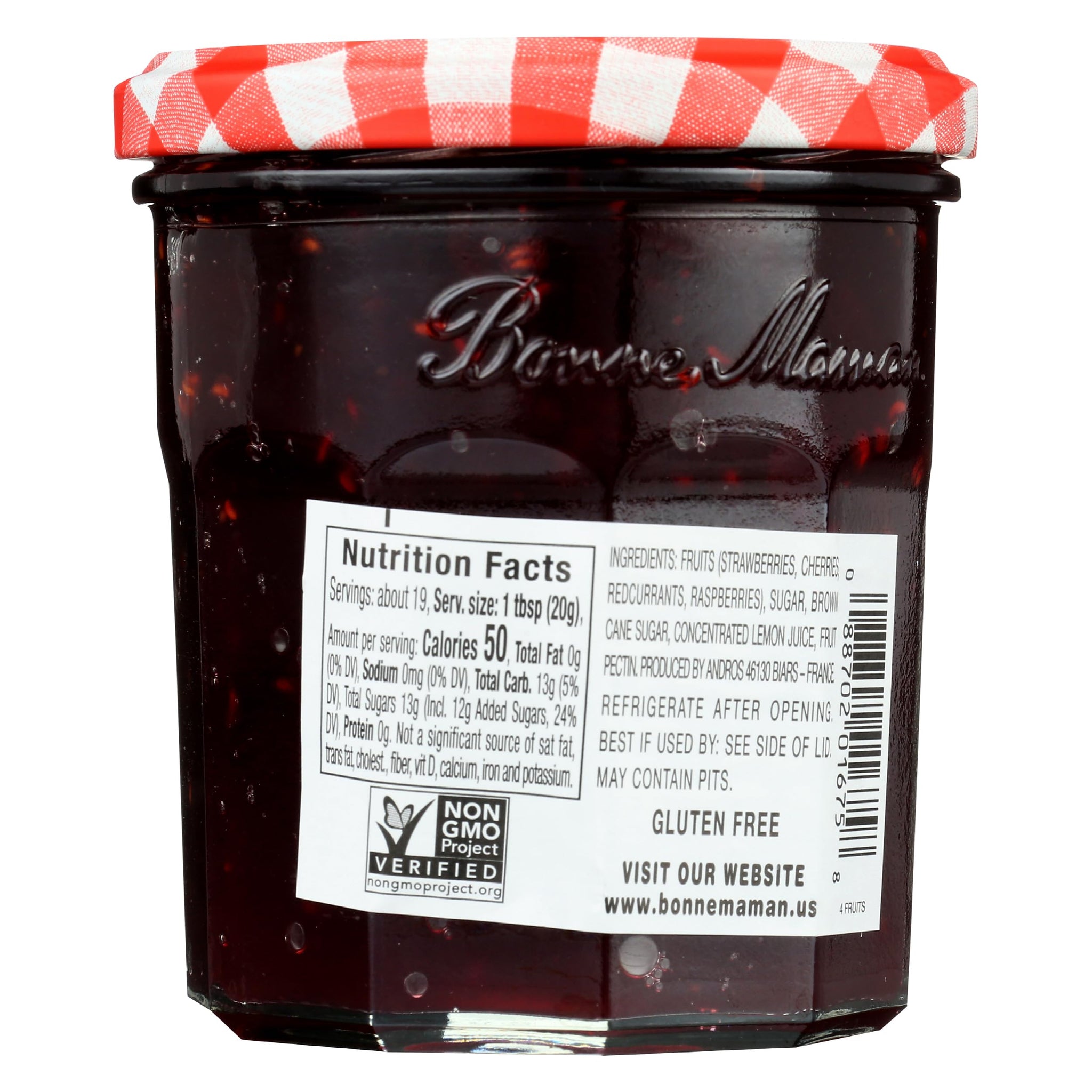 Bonne Maman, Preserve Four Fruit, 13 Ounce